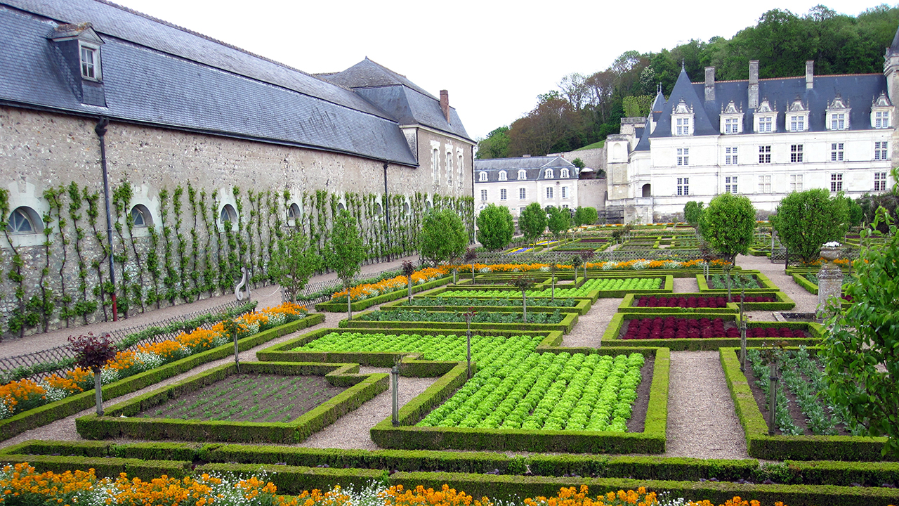 Garden with old buildings